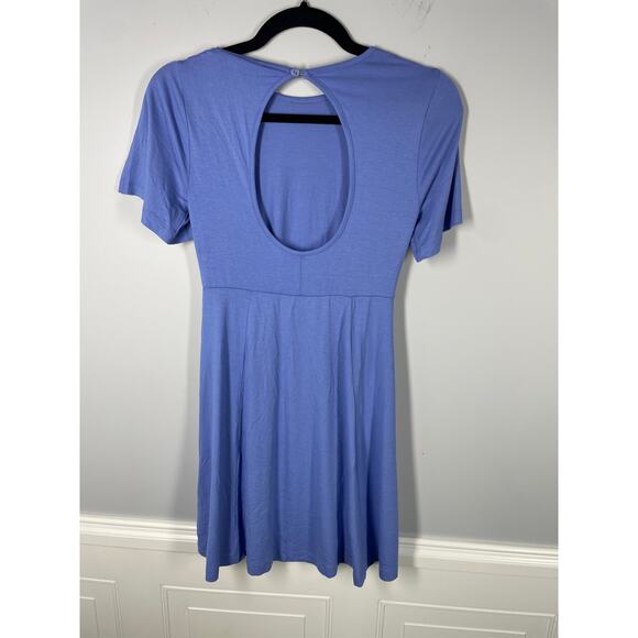 ASOS, Size 4, Periwinkle Fit & FLare Dress, Flutter Sleeves, Balletcore, Blue - Picture 4 of 5